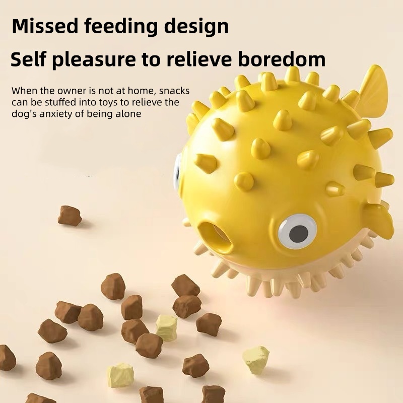 Dog Puzzle Feeder Toy - ของเล่นสัตว์เลี้ยงแบบอินเทอร์แอคทีฟ รูปปลากระโดด พร้อมช่องจ่ายขนม ช่วยให้สุนัขและแมวเล่นเองได้ ช่วยคลายความเบื่อหน่าย