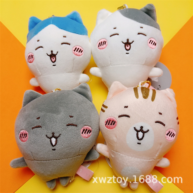 Cat Toys - พวงกุญแจตุ๊กตา Chiikawa, ตุ๊กตาแมวหัวโต Q-Version, ตุ๊กตาหมีตลก Hachiware