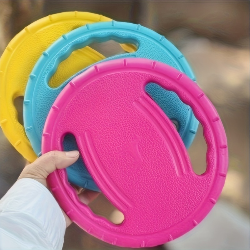 Flying Disc Dog Training Toy - แผ่นดิสก์สำหรับสุนัขที่ทนทานสำหรับการกัดและการฝึก, อุปกรณ์สำหรับบอร์เดอร์คอลลี่, ของเล่นอเนกประสงค์สำหรับการหยิบจับและเล่นดึงเชือกกลางแจ้ง, ของเล่นกลางแจ้งที่ทนทาน