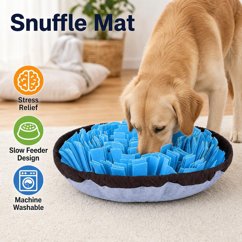 Interactive Squeaky Plush Dog Toy - แผ่นฝึกดมกลิ่นสำหรับสุนัข ของเล่นฝึกสมองแบบโต้ตอบ ซักเครื่องได้ ใช้ฝึกการใช้จมูก แผ่นกินช้า ช่วยคลายเครียดสำหรับสัตว์เลี้ยง