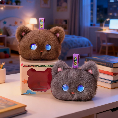 Cat Toys - ตุ๊กตาแมว AI เพื่อนร่วมโต๊ะทำงาน G6-009 ตุ๊กตาสัตว์ยัดไส้ขนาด 10